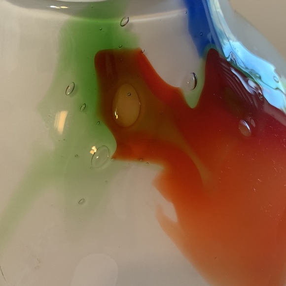 Colorful Art Glass Vase Hand Blown, Red, Blue, Green, Yellow, Home Decor - Picture 12 of 12